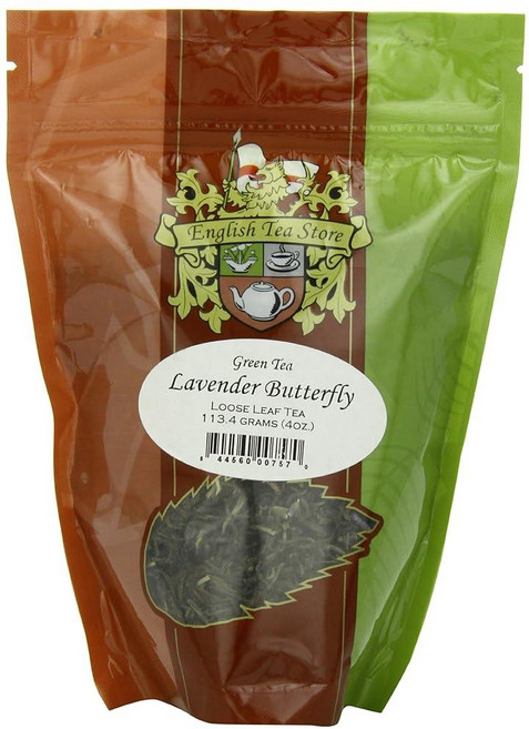 English Tea Store 루즈 리프 루이보스 허브 티 118.3ml(4온스), 라벤더 버터플라이 티 파우치, 4 Ounce, 1개, 1개