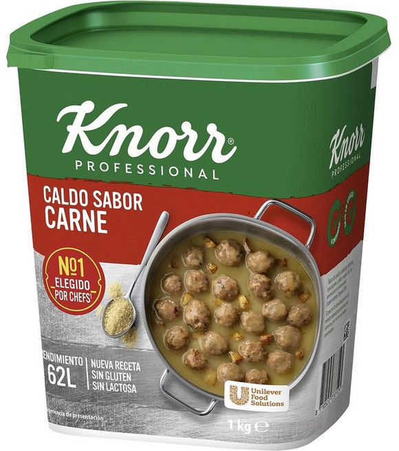 스페인 크노르 Knorr Carne 글루텐 유당 프리 미트맛 시즈닝 육수 브로스 파우더, 4개, 1kg