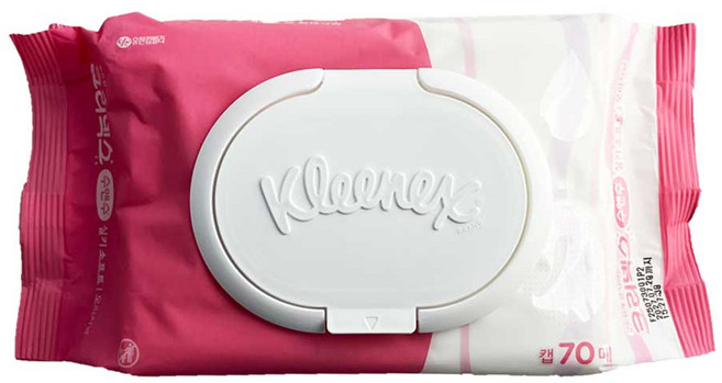 크리넥스 수앤수 실키 소프트 오리지널 물티슈 캡형, 43g, 70개입, 18개