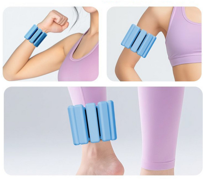 可拆卸負重手環，自由調節搭配負重鐵塊，隱形跑步健身訓練裝備手腳環, 曼陀黑,4魔塊*2-共8魔塊650g, 1個