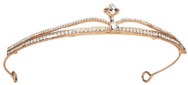 티아라 생일왕관 공주세트 브라이덜샤워 셀프웨딩소품, 1개, 14.슬리스 웨딩 티아라 골드(220)