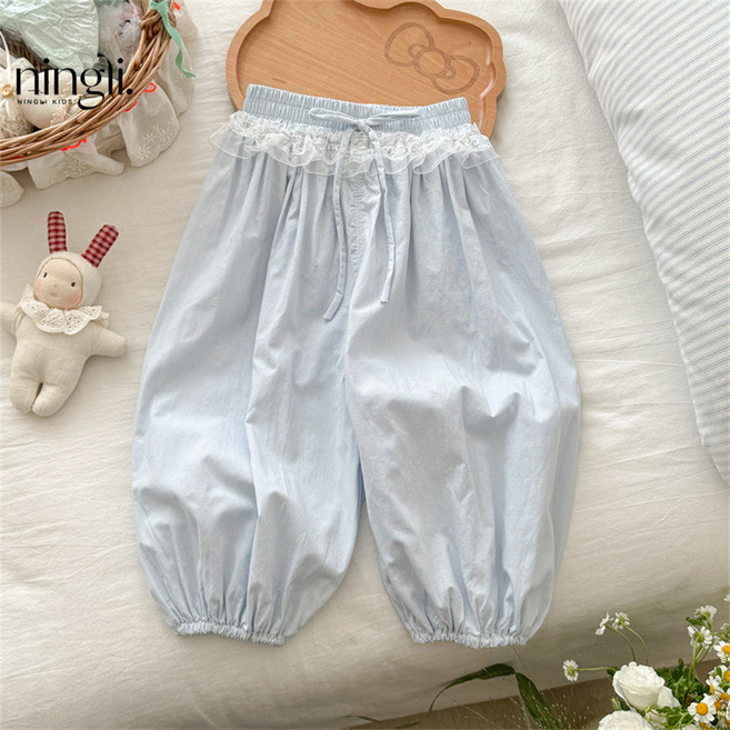 아빠빠키즈 여아 레이스 쿨 와이드배기팬츠 110-140호