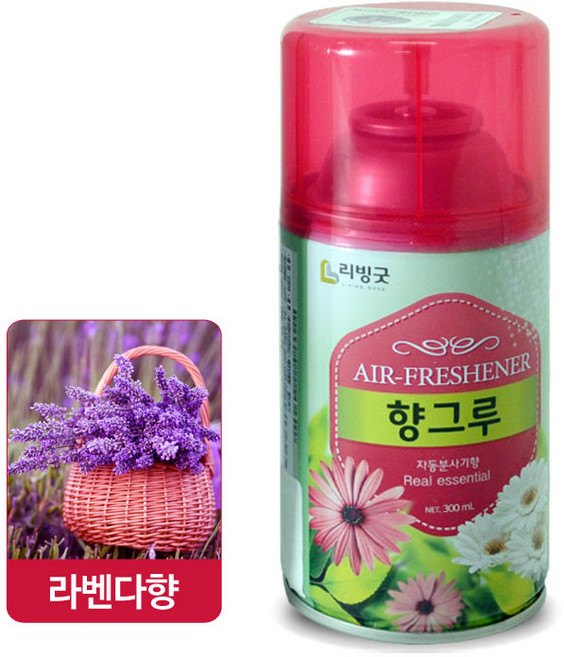리빙굿 향그루 자동분사기 본품, 280ml, 4개, 라벤더향