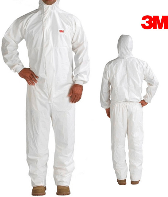 3M 원피스 방진복 부직포 일회용 보호 작업복 4545 화이트 XL, 10개