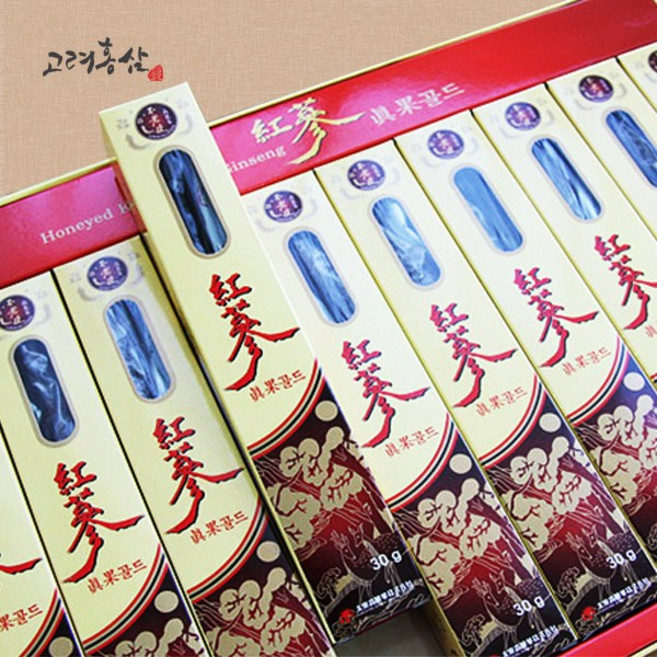 [고려홍삼] 홍삼진과골드(300g) 고려홍삼정과 홍삼뿌리 꿀홍삼정과 홍삼 건강식품 건삼 인삼 원형홍삼 꿀속에 빠진홍삼, 1박스, 300g