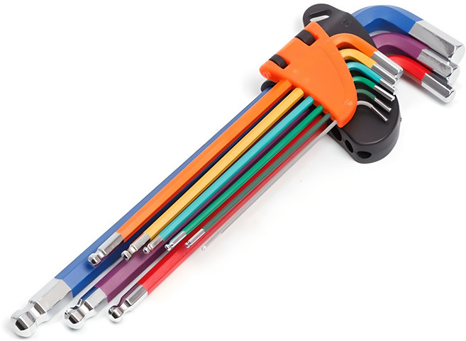 멀티 컬러 볼 육각렌치 9종 세트, 1세트