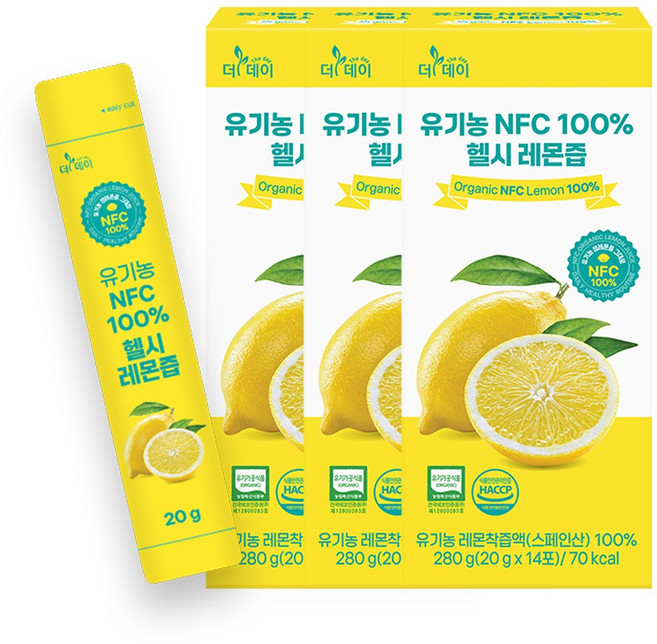 더데이 유기농 NFC 100% 헬시 레몬즙 x 3박스, 280g