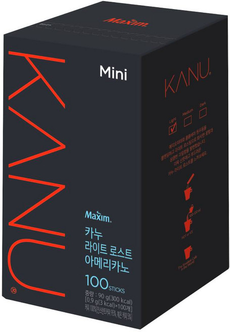 카누 미니 라이트 로스트 아메리카노 100T (옵션), 900mg, 100개입, 6개