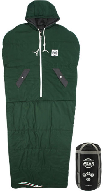 [빈슨메시프] 웨어 셀크백 입는 침낭 캠핑 사계절 백패킹 차박 경량 이불, 입는 침낭 그린, 1개