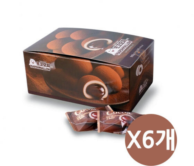 아트박스/모어바이 쪼꼬모찌 마시멜로 30입 x 6개 / 초코모찌 마시멜로우
