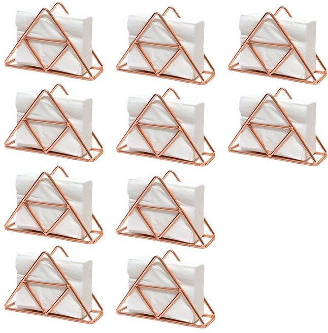 살림하는집 예쁜 삼각 냅킨 꽂이 홀더 냅킨통, 로즈골드, 10개