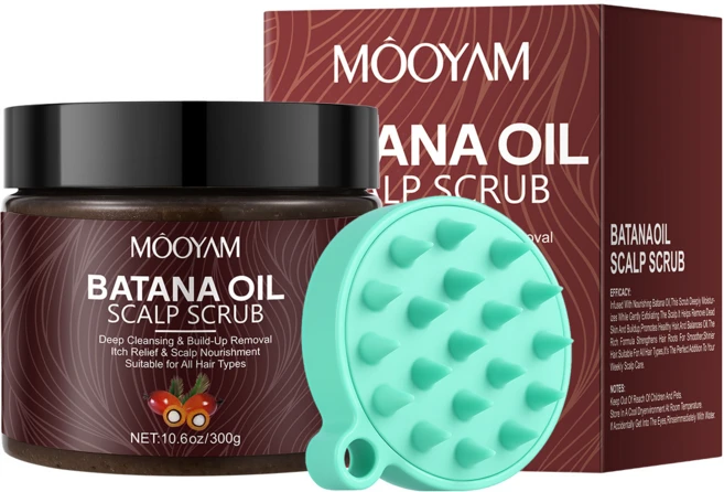 대용량 바타나 오일 헤어 스크럽 두피 마사지 브러쉬 세트 batana oil scalp scrub, 1개, 300g - 쿠팡