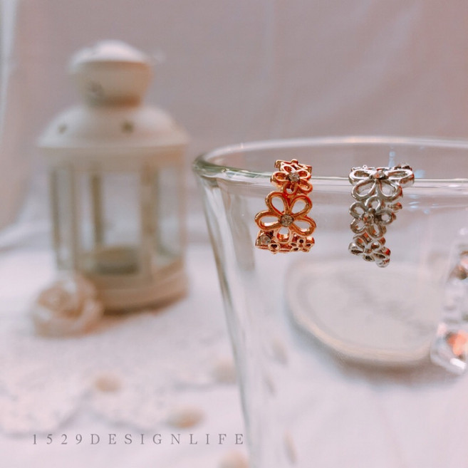 韓系甜美花朵耳骨耳環