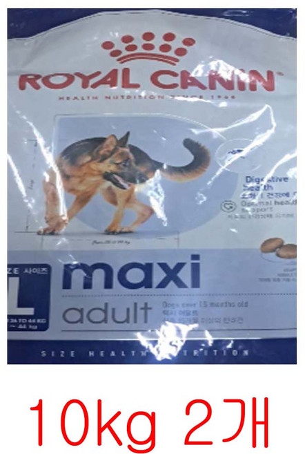 로얄캐닌 대형견 사료 맥시 어덜트 20kg(10kg 2포), 10kg, 2개