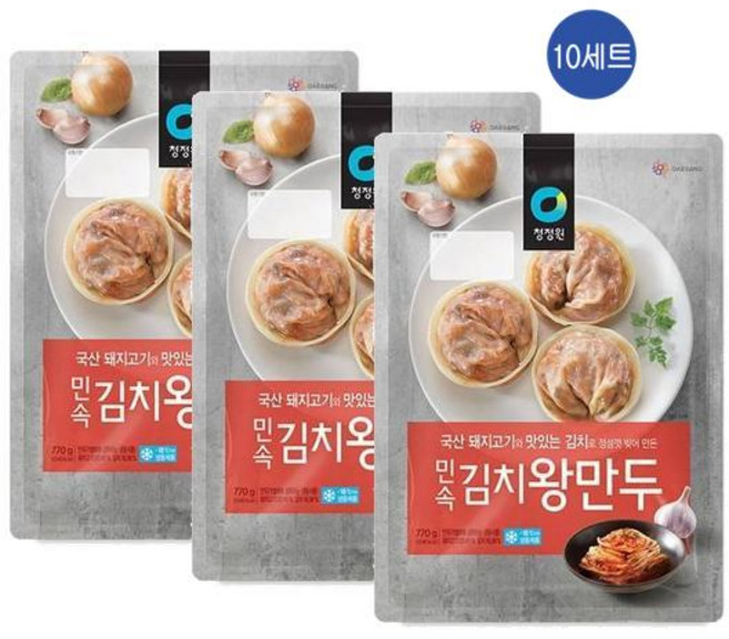 청정원 민속 김치왕만두, 30개, 770g