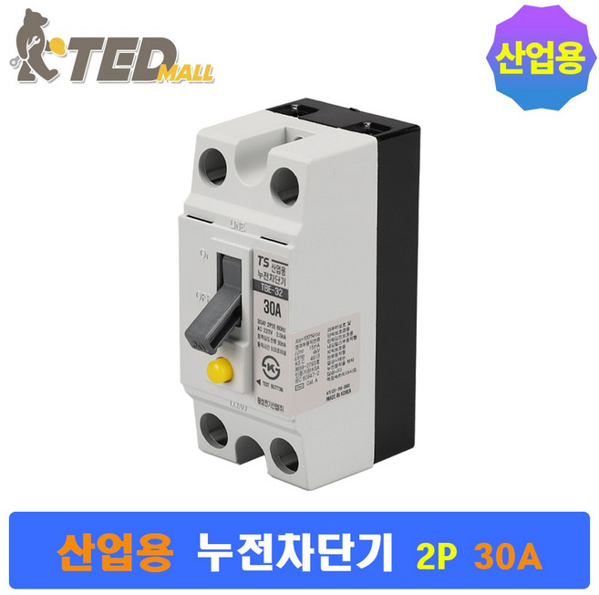 산업용 누전차단기 태성전기 2P 20A 30A 15A 가정용 상가용, 일반형, 1개