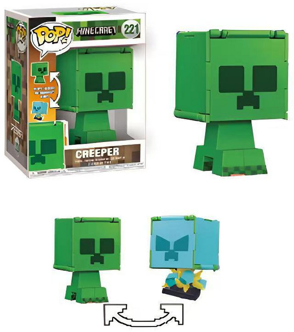 POP! MINECRAFT 二合一翻翻樂公仔套裝, 1個, 大號翻轉苦力怕