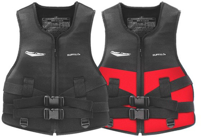 [백화점 정품] 버팔로 슬림핏 구명조끼 부력 보조복 자켓 BUFFALO 정품 블랙 레드 1P, S