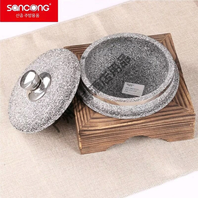 돌솥 뚝배기 돌냄비 가마솥 곱돌솥 곱돌냄비 뚜껑세트 밥솥, 1개, H_돌뚜껑 나무틀 지름16cm 높이8cm, 8cm