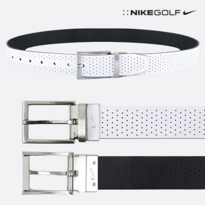 나이키 골프 벨트 퍼포레이티드 리버시블 양면 밸트 블랙 화이트 리버시블, 블랙/화이트 /리버시블, 36(32~34), 1개