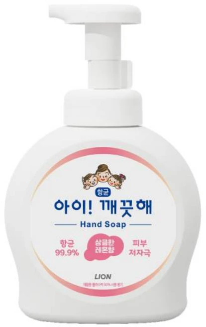 아이깨끗해 핸드워시 용기형 상큼한 레몬향, 490ml, 1개 - 쿠팡