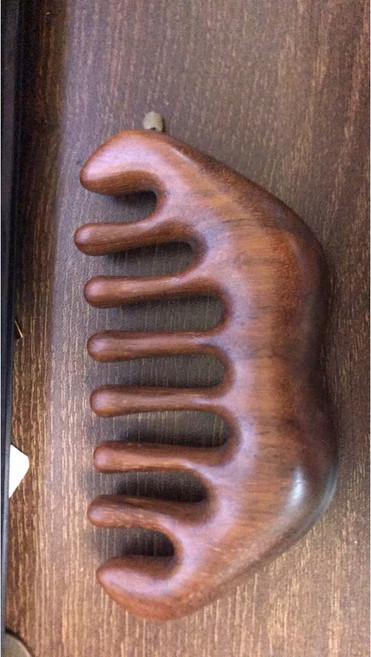 高檔金絲檀木按摩梳 八指 頭皮按摩 經絡按摩, 1個, 單個