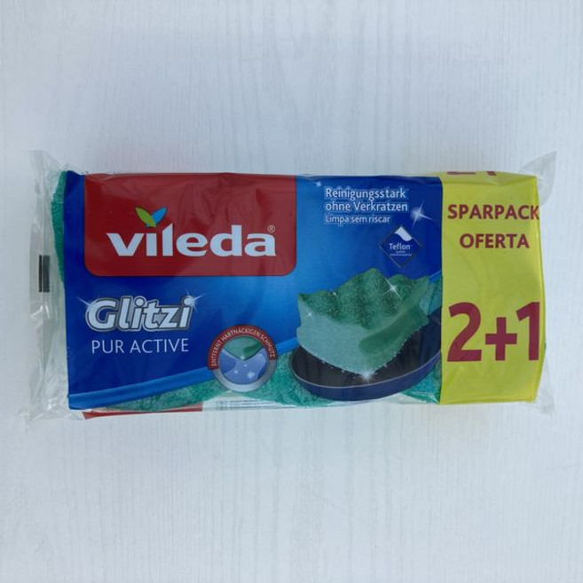 Vileda Glitzi Pur Active 菜瓜布 強力去污, 1套