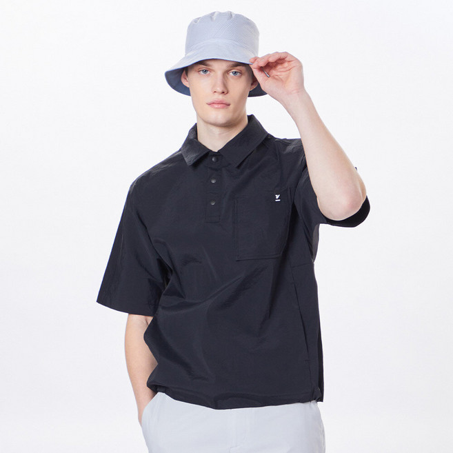 볼빅 10%다운로드쿠폰 남성 골프 아웃포켓 셔츠에리 아노락 VMWBO351_BK