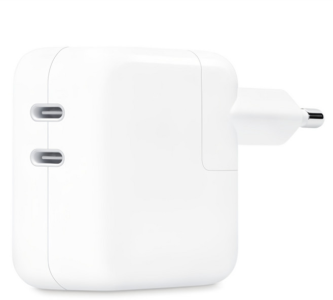 Apple 35W 듀얼 USB-C 포트 전원 어댑터 MW2K3KH/A, 화이트, 1개