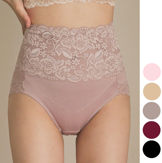 여성 하이웨스트 모달 똥배 팬티/여자 레이스 보정 맥시 삼각