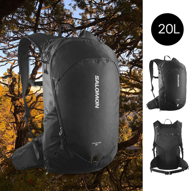 살로몬 백팩 트레일블레이저 20L 블랙 등산 배낭 트레킹 런닝 가방, BLACK