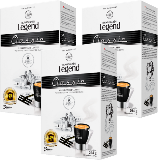 G7 베트남커피 쭝웬 레전드 클래식 3IN1 커피믹스, 204g, 3박스, 12개입