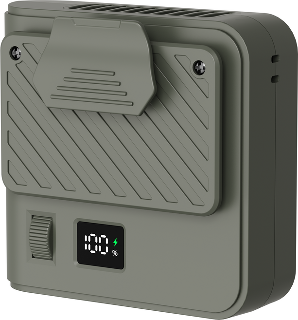 YGGDRAVA 휴대용 허리걸이 선풍기 USB충전식 초강력 급속냉감 대용량 배터리 100단 풍량조절 저소음 클립형 넥밴드 겸용 캠핑 등산 낚시 야외 현장작업 차박, 녹색, KLXT-KLX013