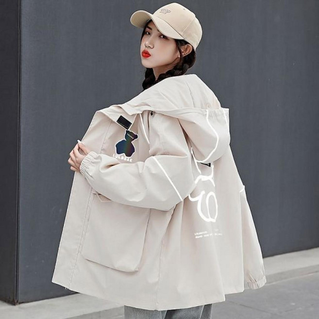 해외여성 점퍼 후드집업 아우터 오버핏 학생 자켓 봄 Ad26