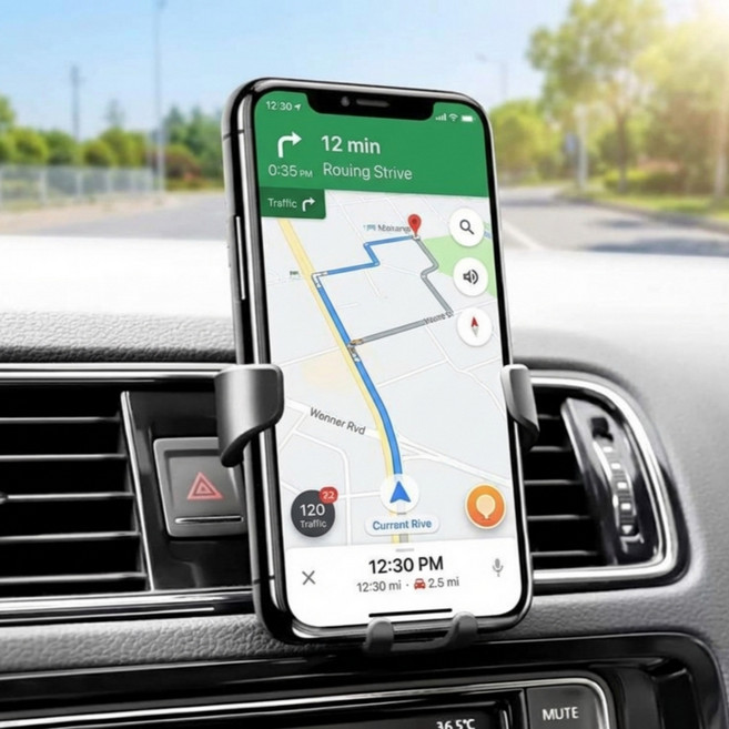 핸즈프리 클립형 차량 핸드폰 거치대, 블랙, 1개