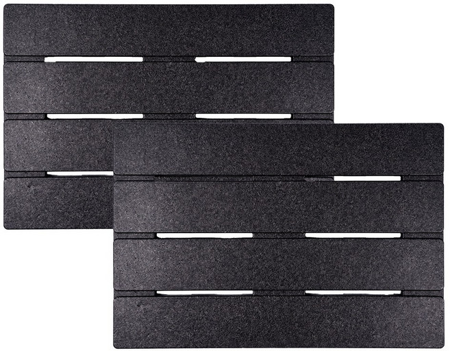 모노플랫 논슬립 EPP 욕실 다용도실 발판 70x48cm x 2set, 블랙, 2개