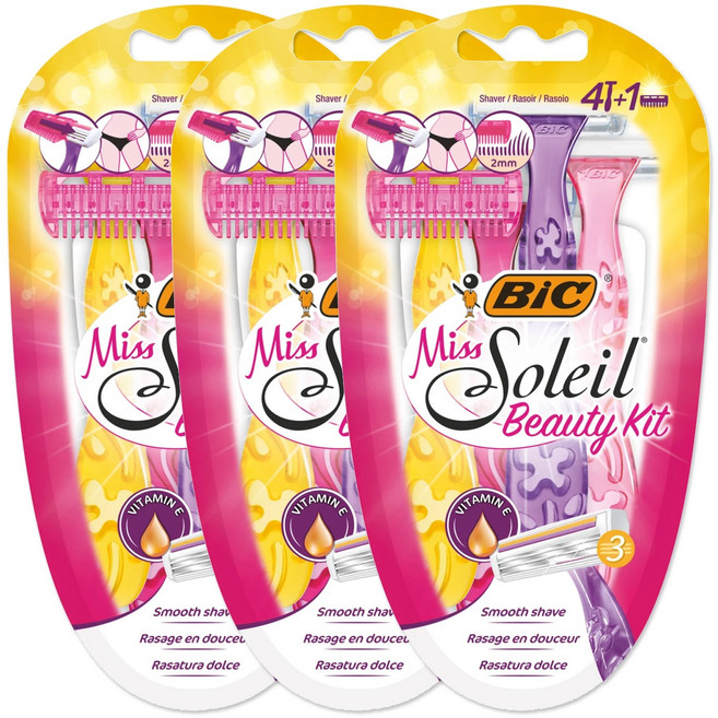빅 미스 솔레일 뷰티키트 면도기 4p + 트리머, 3세트