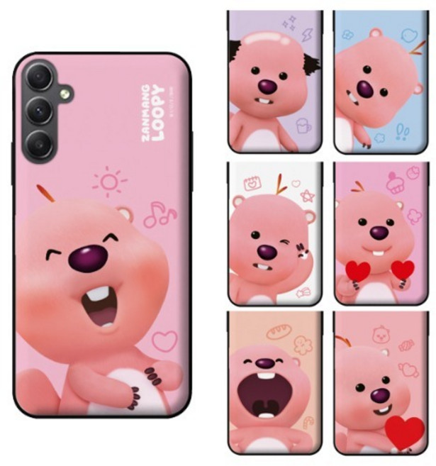 갤럭시버디3 (A156) 갤럭시A15 (A155) 공용 잔망루피 빅페이스 시즌1 자석 카드 도어 범퍼 케이스