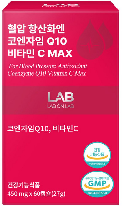 랩온랩 혈압 항산화엔 코엔자임Q10 코큐텐 비타민C MAX 60캡슐, 1개, 60정