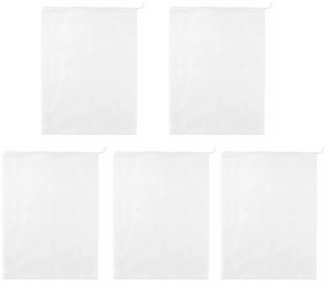 투데이리빙 5장 세트 끈있는 두꺼운 대형 비닐 봉투 포장 이사 이불 의류 보관 끈비닐 특대형 손잡이 비닐백 끈으로 조이는 두꺼운 이사용 비닐팩, 5개, 투명