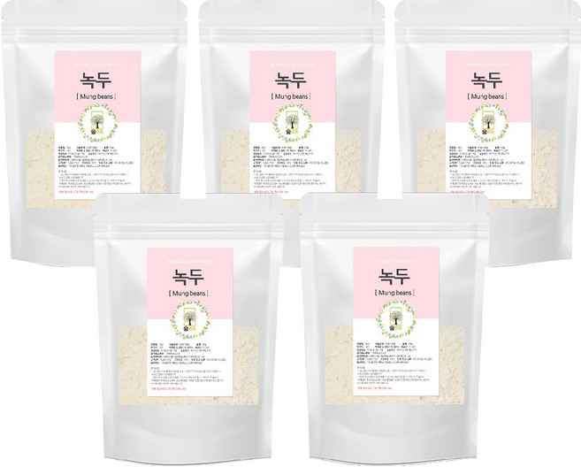 천연팩 녹두가루 100g 숲으로허브 곡물팩 녹두팩, 1개입, 5개