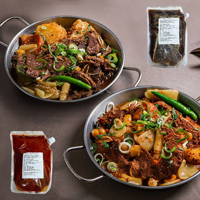 갈비양념소스 갈비찜양념 2kg 소갈비양념 돼지갈비양념 간장맛 매운맛 가정용 업소용 소고기 돼지고기 갈비양념, 매운갈비찜소스, 1개