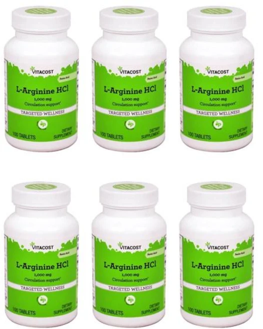 비타코스트 L-아르기닌 HCl 1000mg 100정, 6개 - 쿠팡
