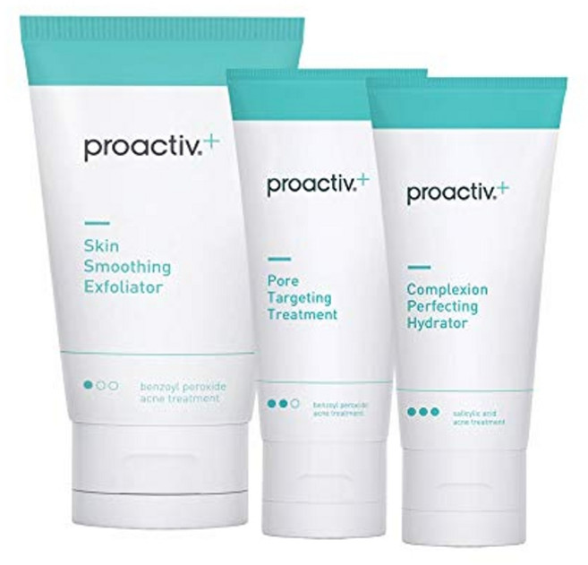 프로액티브 3스텝 어드밴스드 스킨케어 여드름 트리트먼트 - 벤조일 퍼옥사이드 페이스 워시 살리실산 각질 제거제 얼굴 및 모공 최소화 - 30일 완전 여드름 스킨 케어 키트, 1개
