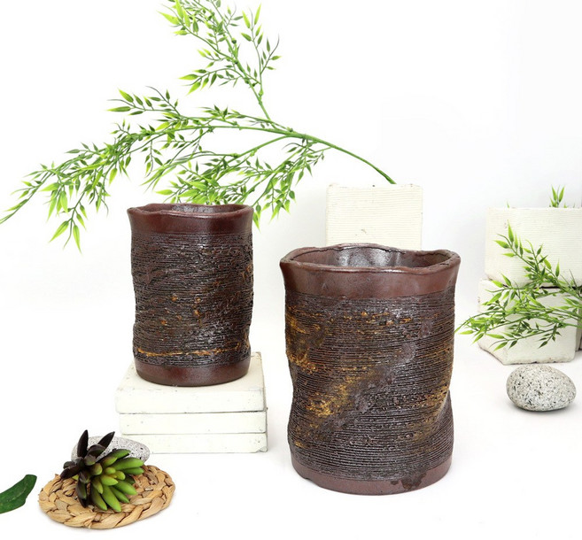 국산 옹기 원통형 다육 아생화 분갈이 홈가드닝 주통 화분, 1개, (KJ)주통