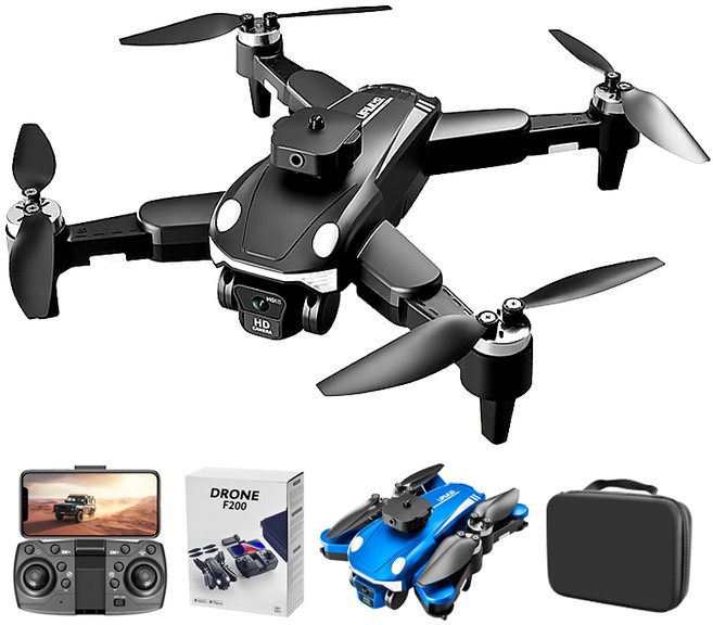 HHSSL F200 고성능 초보용 드론 / 비행시간 50분 / 브러시리스 모터 / 듀얼 카메라 / 한글 설명서, 1개, 블랙