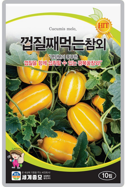 [주주씨앗] 껍질째먹는참외 씨앗 10립 참외씨앗 종자 씨 과일종자 참외종자, 1개