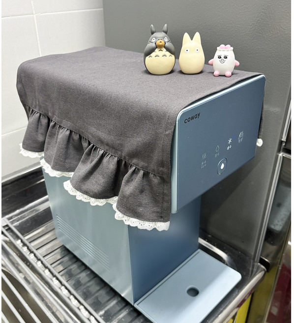 프릴 레이스 정수기덮개 엄마의주머니 천아트반제품, 진회색