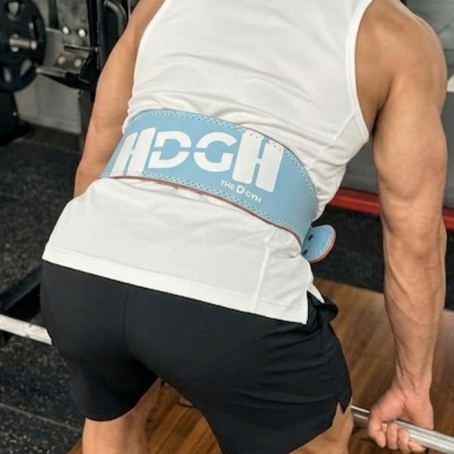 더디짐 헬스 벨트 가죽 복압 파워 리프팅 벨트, 스카이 블루, 1개