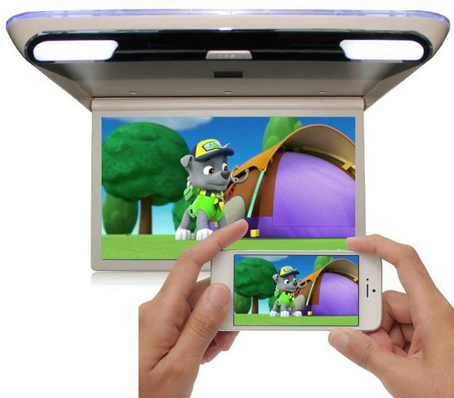 차량용 TV 천장 튜닝 접이식 휴대폰미러링 카라반 티비 캠핑카 차박, B 19인치 MP5 미러링 세트